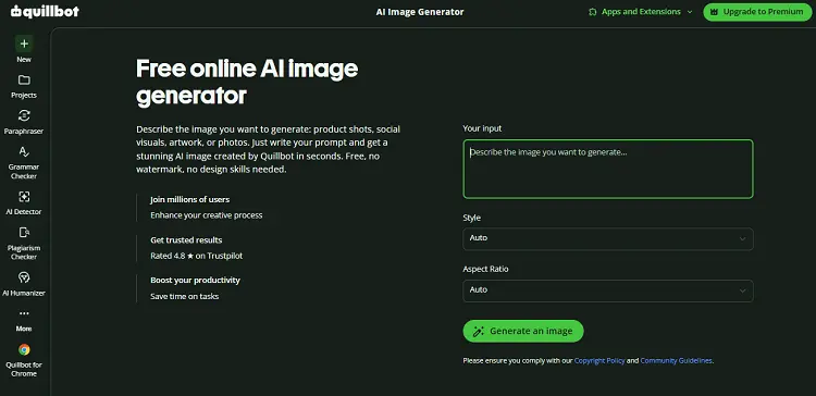 QuillBot AI Image Generator