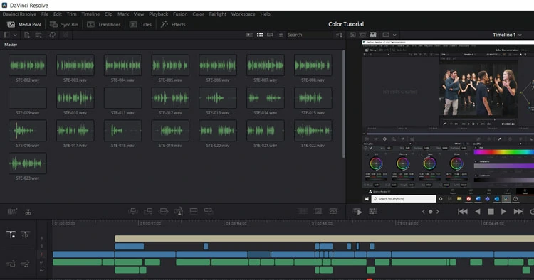 DaVinci Resolve film editing software