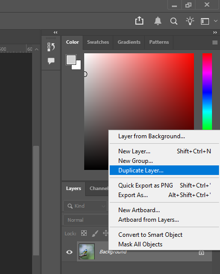 open image, and duplicate layer