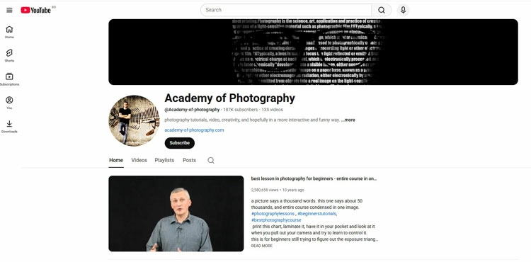 Academy of Photography YouTube