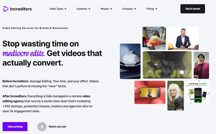 Increditors video editing service
