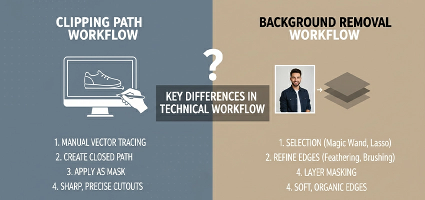 2 key differences in technical workflow between clipping path and background removal methods.webp