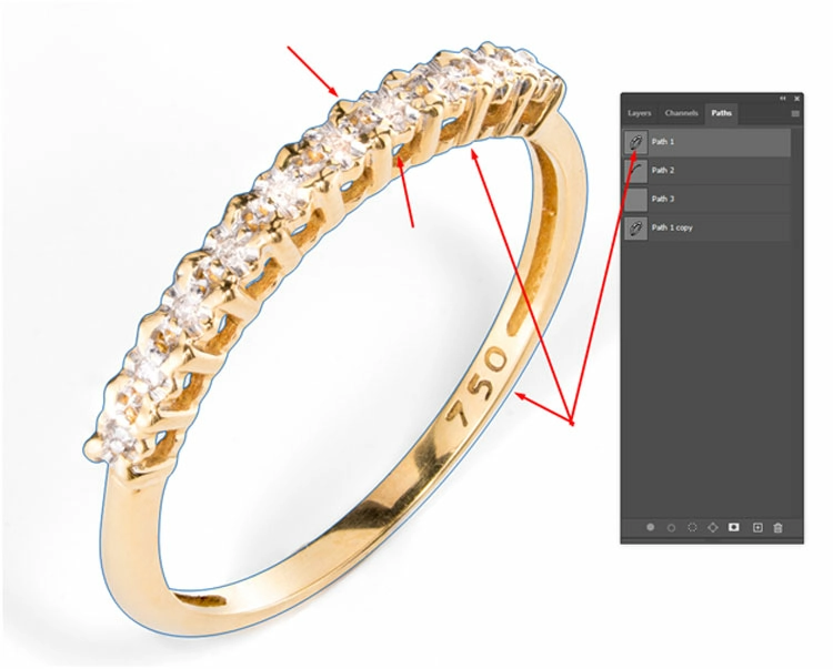 select jewelry image for editing